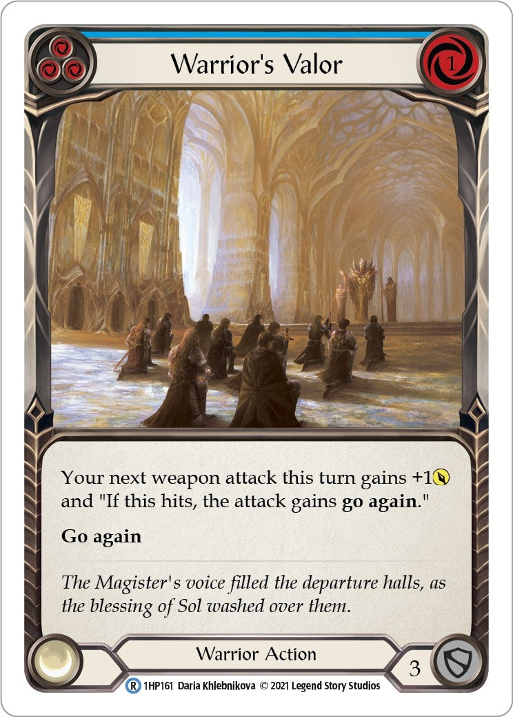 Image for Warrior's Valor (Blue) (History Pack Vol.1) (1HP161) - Flesh and Blood TCG