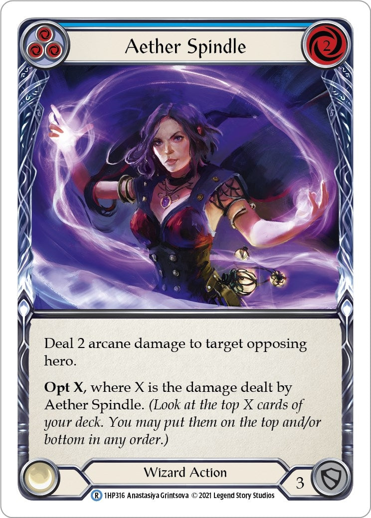 Image for Aether Spindle (Blue) (History Pack Vol.1) (1HP316) - Flesh and Blood TCG