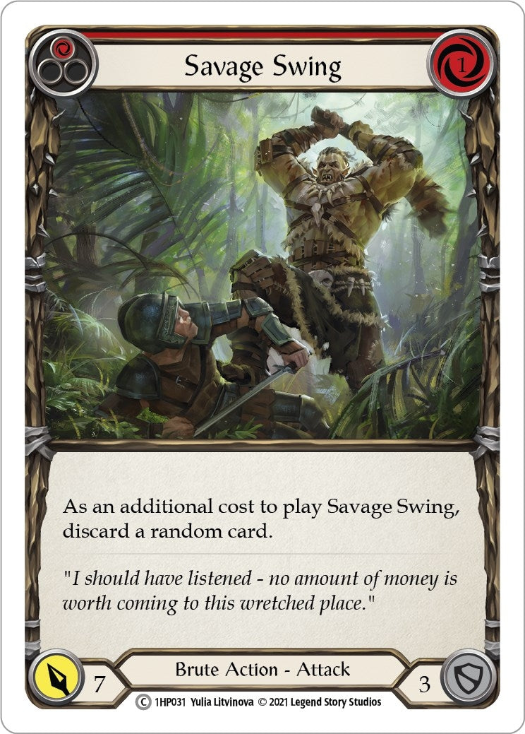 Image for Savage Swing (Red) (History Pack Vol.1) (1HP031) - Flesh and Blood TCG