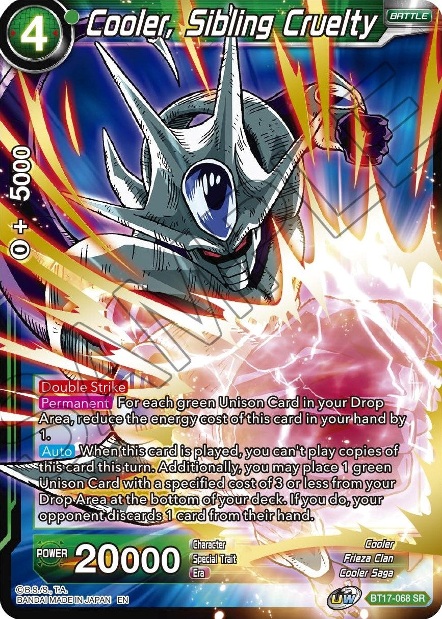 Image for Cooler, Sibling Cruelty (Ultimate Squad) (BT17-068) - Dragon Ball Super: Masters