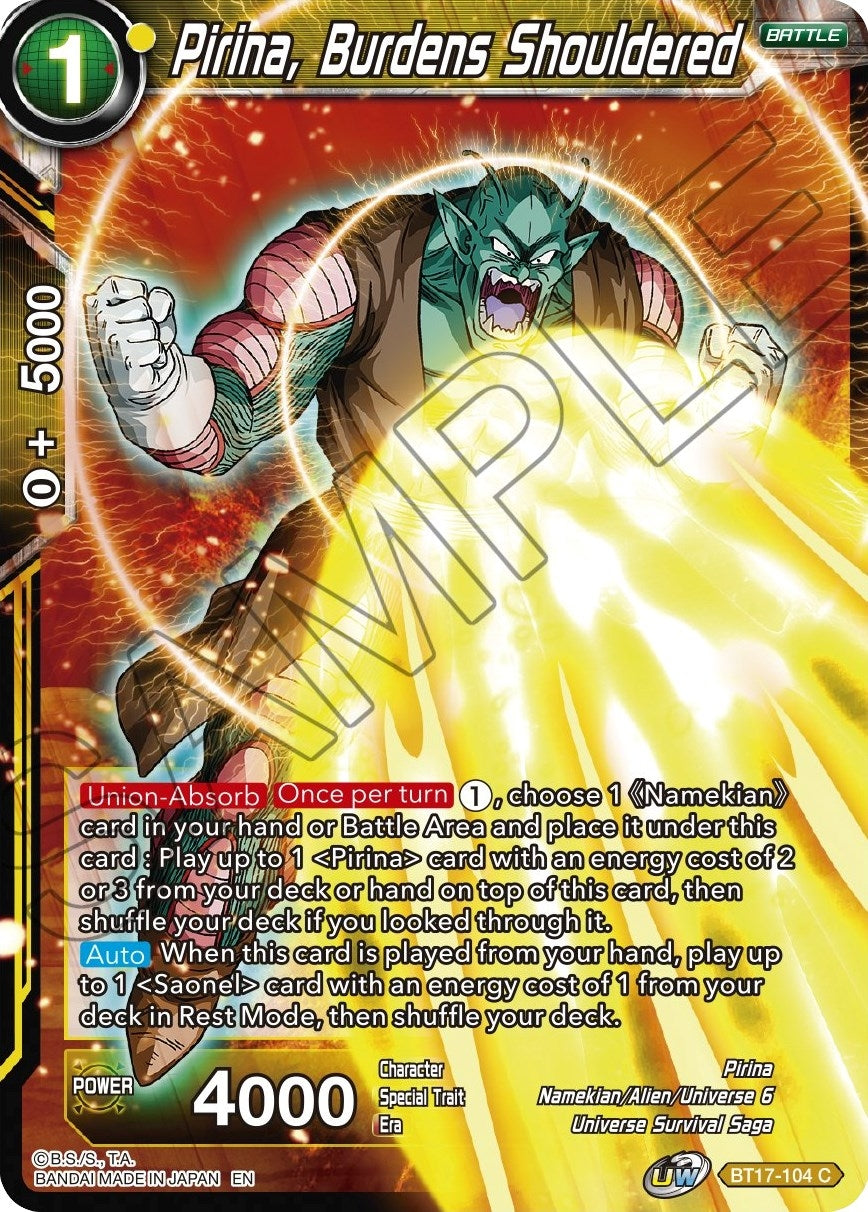 Image for Pirina, Burdens Shouldered (Ultimate Squad) (BT17-104) - Dragon Ball Super: Masters