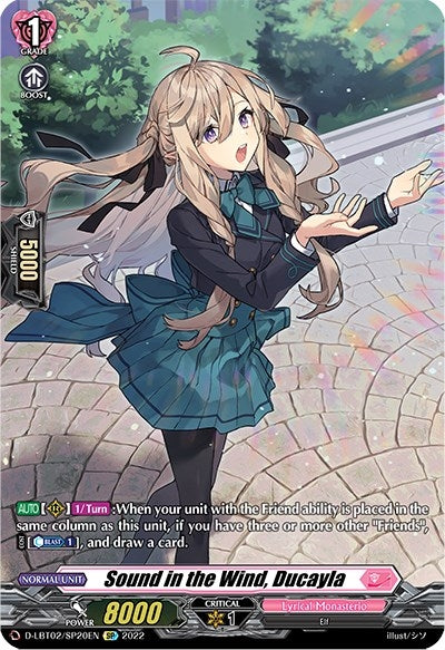Image for Sound in the Wind, Ducayla (SP) (D-LBT02: Lyrical Monasterio ~It's a New School Term!~) (D-LBT02/SP20EN) - Cardfight Vanguard
