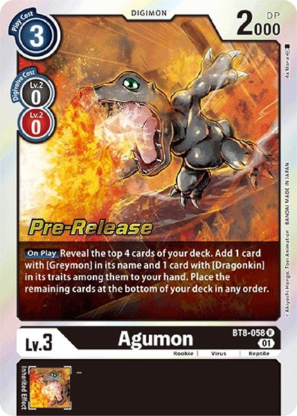 Image for Agumon (BT08_PR) (BT8-058 R) - Digimon Card Game
