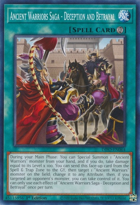 Image for Ancient Warriors Saga - Deception and Betrayal (Dimension Force) (DIFO-EN064) - YuGiOh