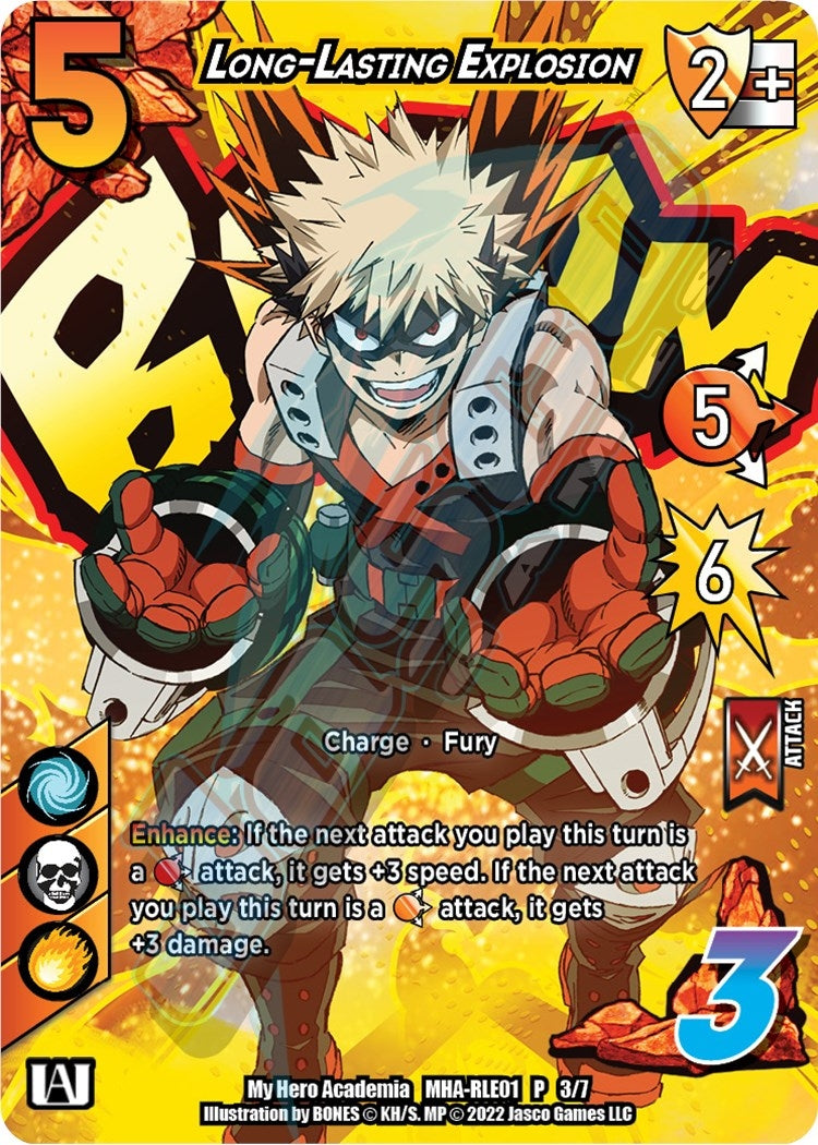 Image for Long-Lasting Explosion (Regional License Exam 2021) (UniVersus: My Hero Academia Promo Cards) (MHA-RLE01 P 3/7) - UniVersus