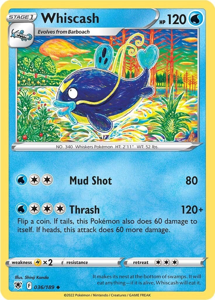 Image for Whiscash (SWSH10: Astral Radiance) (036/189) - Pokemon
