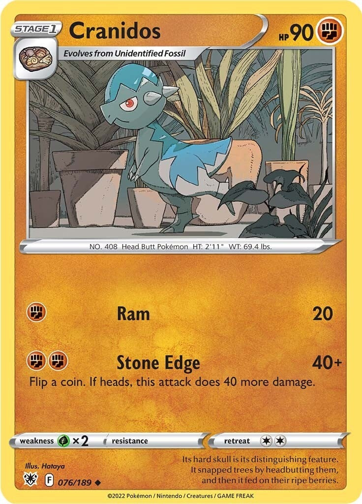 Image for Cranidos (SWSH10: Astral Radiance) (076/189) - Pokemon