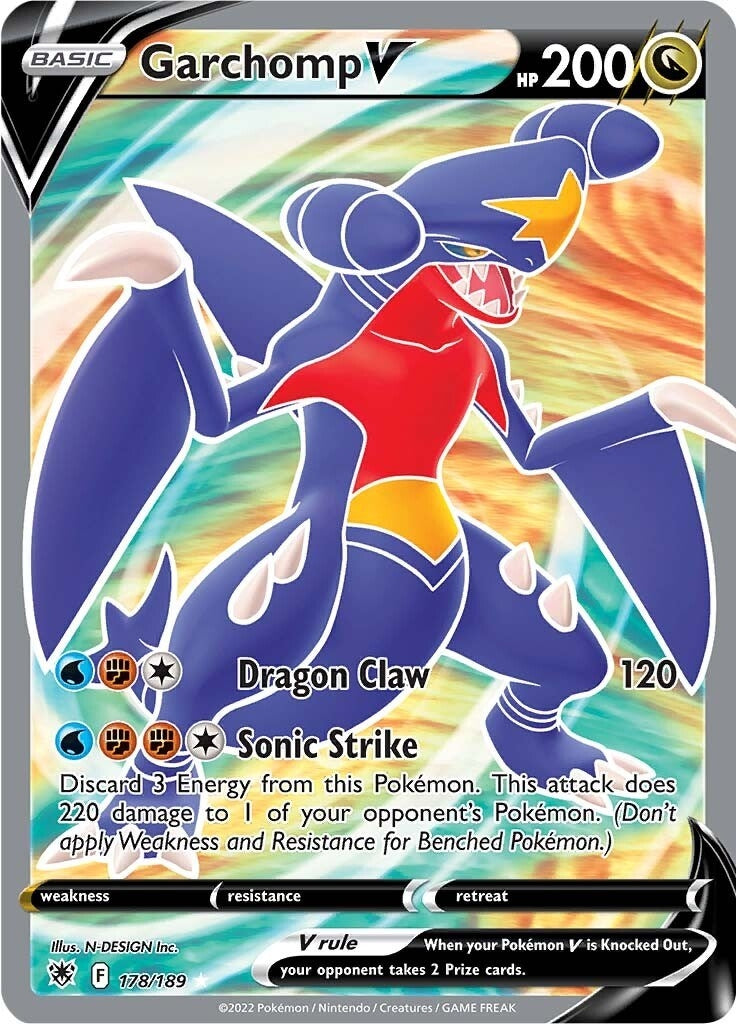 Image for Garchomp V (Full Art) (SWSH10: Astral Radiance) (178/189) - Pokemon