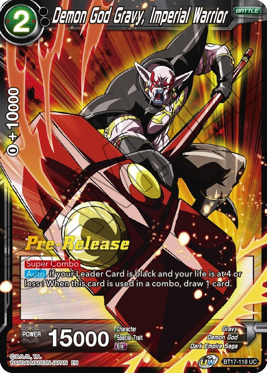 Image for Demon God Gravy, Imperial Warrior (Ultimate Squad Pre-Release Cards) (BT17-118) - Dragon Ball Super: Masters