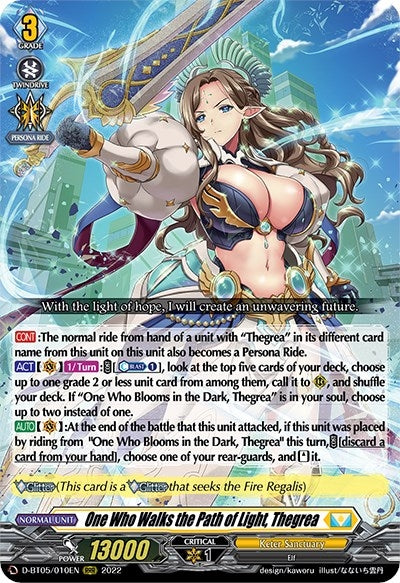 Image for One Who Walks the Path of Light, Thegrea (D-BT05: Triumphant Return of the Brave Heroes) (D-BT05/010EN) - Cardfight Vanguard