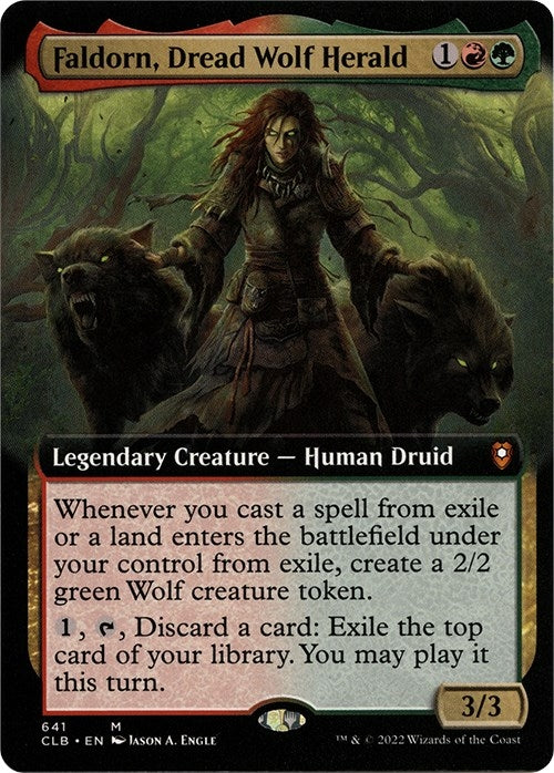 Image for Faldorn, Dread Wolf Herald (Extended Art) (Commander Legends: Battle for Baldur's Gate) (641) - Magic: The Gathering