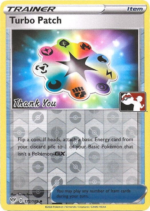 Image for Turbo Patch - 172/189 (Pokemon League) [Thank You] (League & Championship Cards) (172/189) - Pokemon