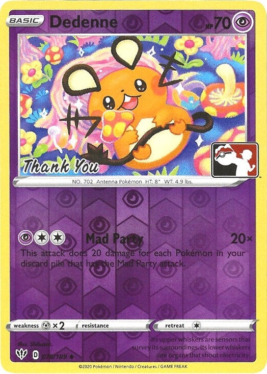 Image for Dedenne - 78/189 (Pokemon League) [Thank You] (League & Championship Cards) (078/189) - Pokemon