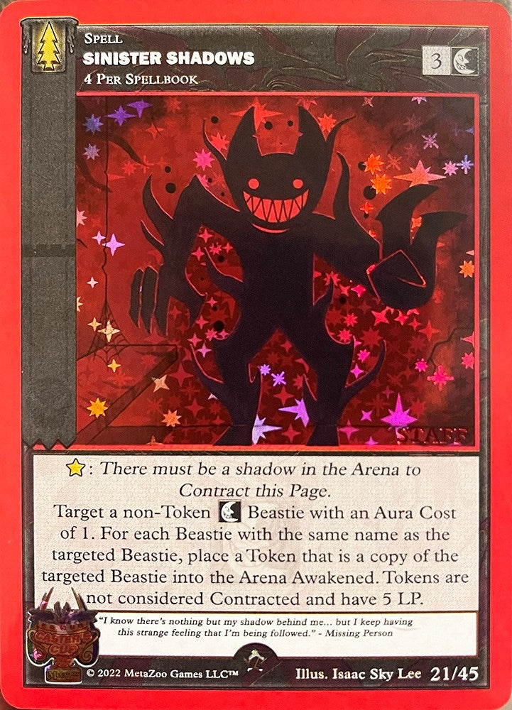 Image for Sinister Shadows (Staff Stamped) [Caster's Cup Promo Cards]