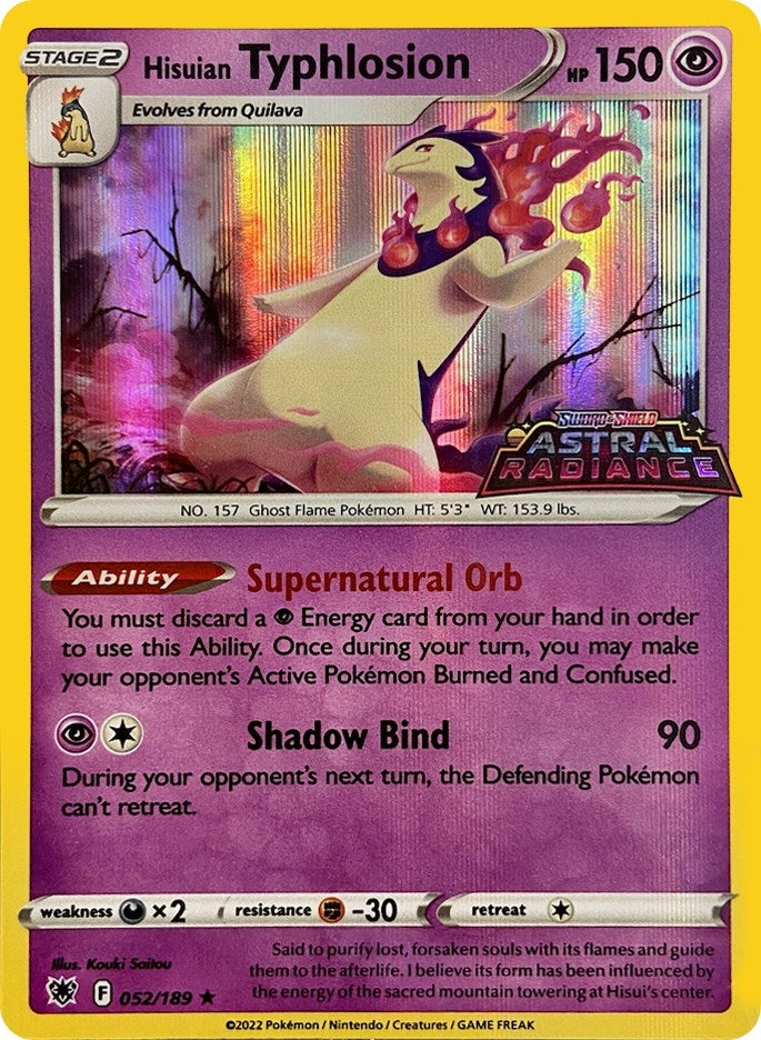 Image for Hisuian Typhlosion - 052/189 (GameStop Exclusive) (Miscellaneous Cards & Products) (052/189) - Pokemon