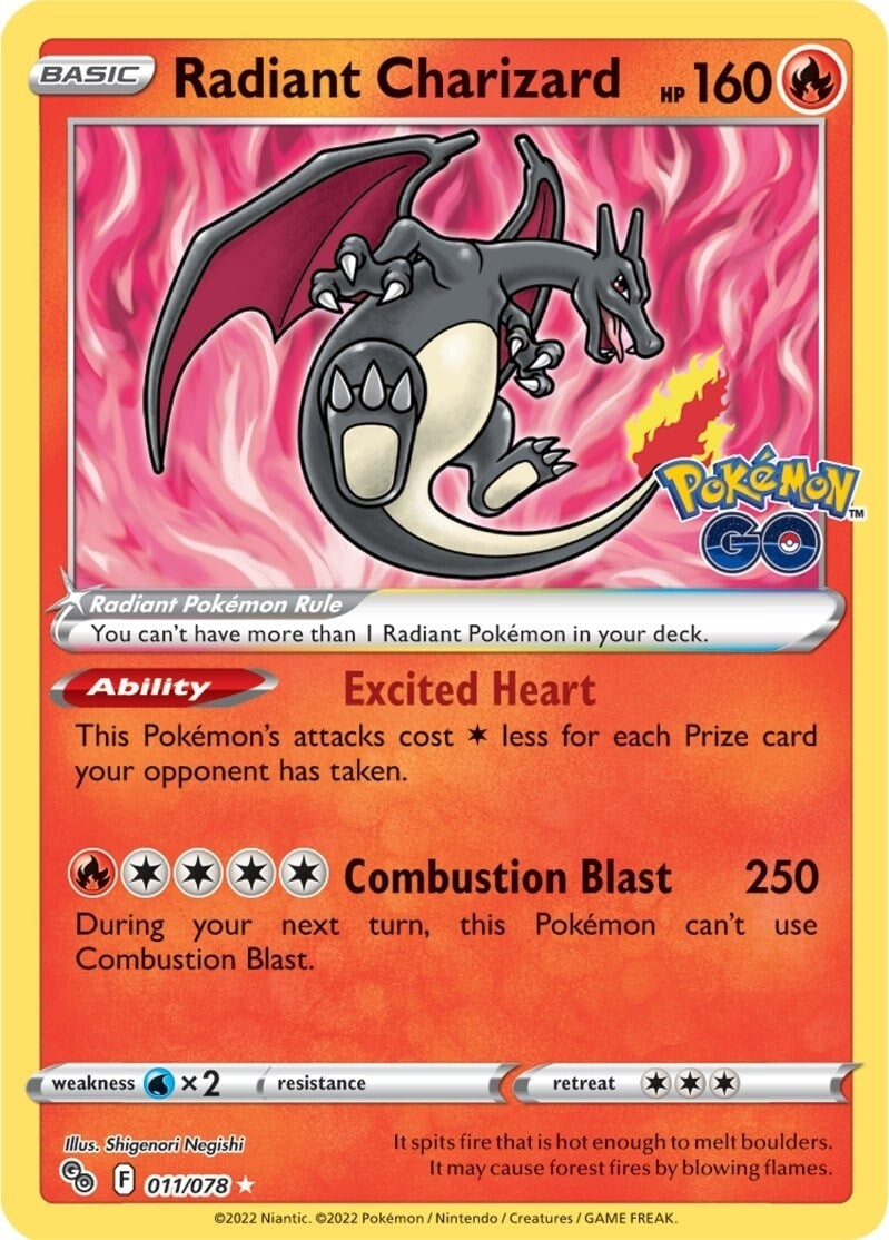 Image for Radiant Charizard (Pokemon GO) (011/078) - Pokemon