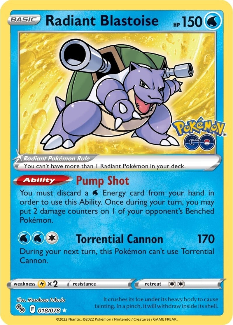 Image for Radiant Blastoise (Pokemon GO) (018/078) - Pokemon