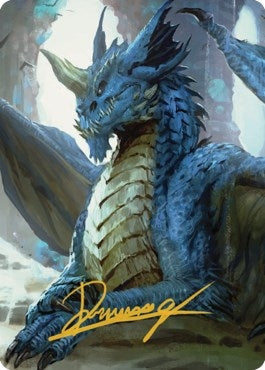 Image for Young Blue Dragon Art Card (Gold-Stamped Signature) (Art Series: Commander Legends: Battle for Baldur's Gate) (27) - Magic: The Gathering