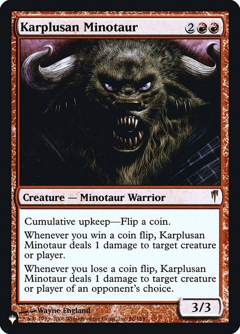 Image for Karplusan Minotaur (The List Reprints) (86) - Magic: The Gathering