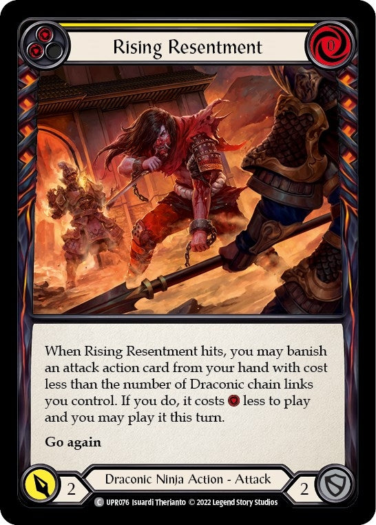 Image for Rising Resentment (Yellow) (Uprising) (UPR076) - Flesh and Blood TCG