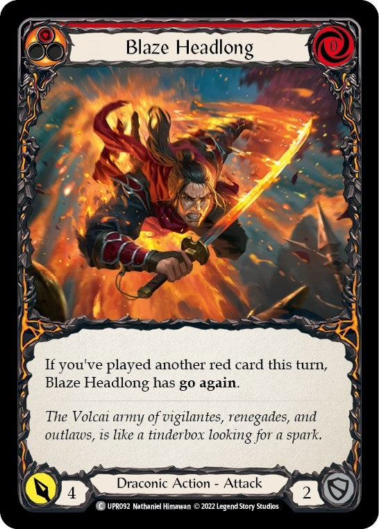 Image for Blaze Headlong (Uprising) (UPR092) - Flesh and Blood TCG
