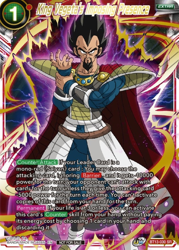Image for King Vegeta's Imposing Presence (Top 4) (Tournament Promotion Cards) (BT13-030) - Dragon Ball Super: Masters