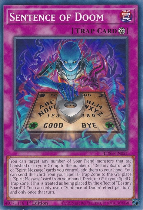 Image for Sentence of Doom (Legendary Duelists: Season 3) (LDS3-EN021) - YuGiOh