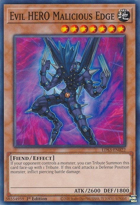 Image for Evil HERO Malicious Edge (Legendary Duelists: Season 3) (LDS3-EN022) - YuGiOh