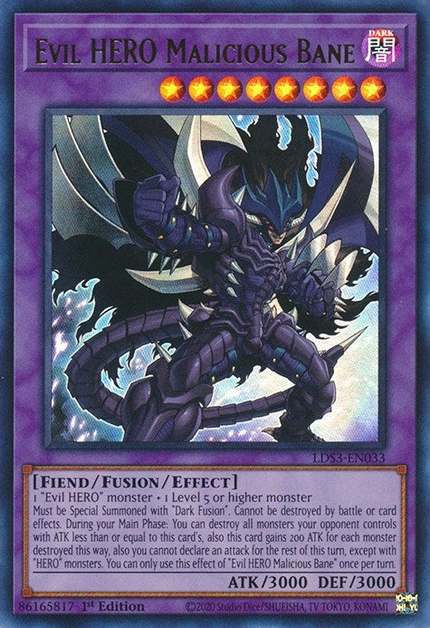 Image for Evil HERO Malicious Bane (Legendary Duelists: Season 3) (LDS3-EN033) - YuGiOh