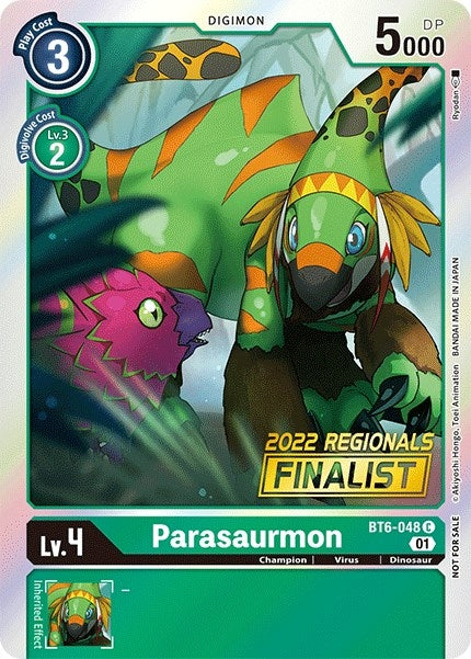 Image for Parasaurmon (2022 Championship Online Regional) [Online Finalist] (BT06) (6048)