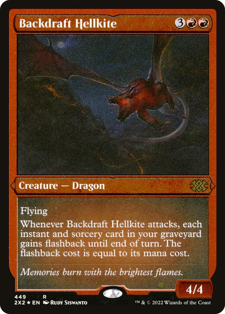 Image for Backdraft Hellkite (Foil Etched) (Double Masters 2022) (449) - Magic: The Gathering