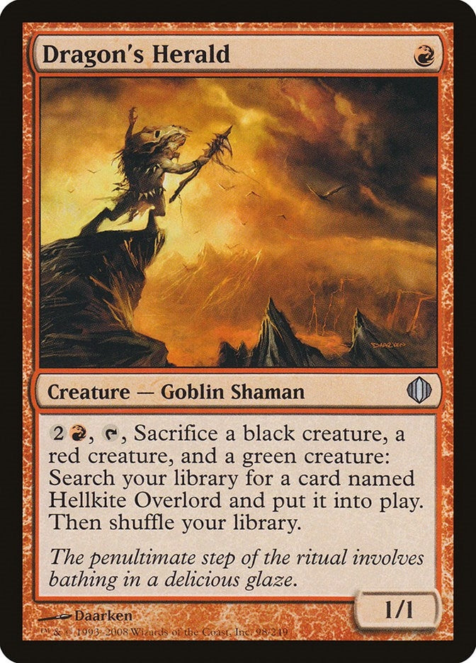 Image for Dragon's Herald (Shards of Alara) (98) - Magic: The Gathering