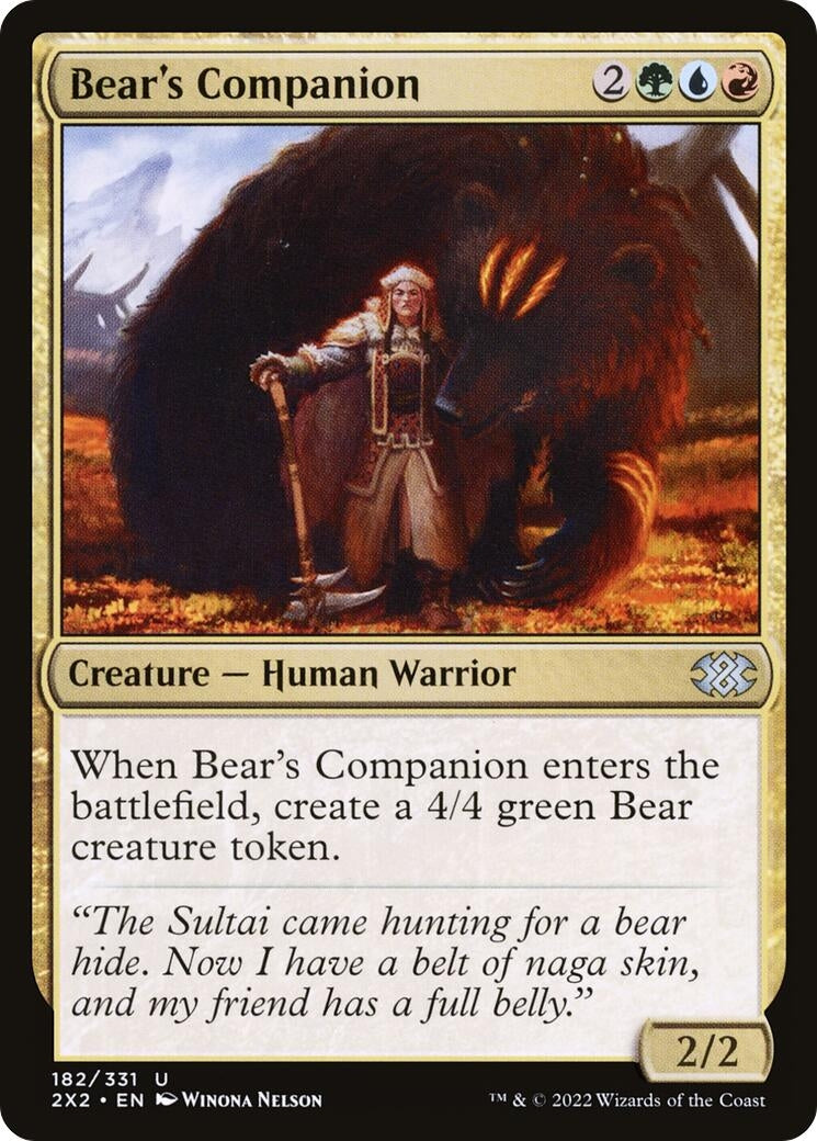 Image for Bear's Companion (Double Masters 2022) (182) - Magic: The Gathering