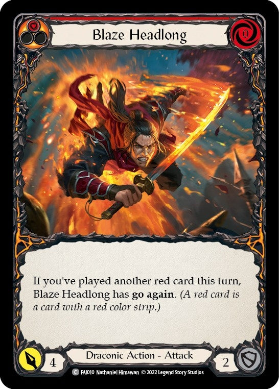 Image for Blaze Headlong (Blitz Deck: Uprising - Fai) (FAI010) - Flesh and Blood TCG