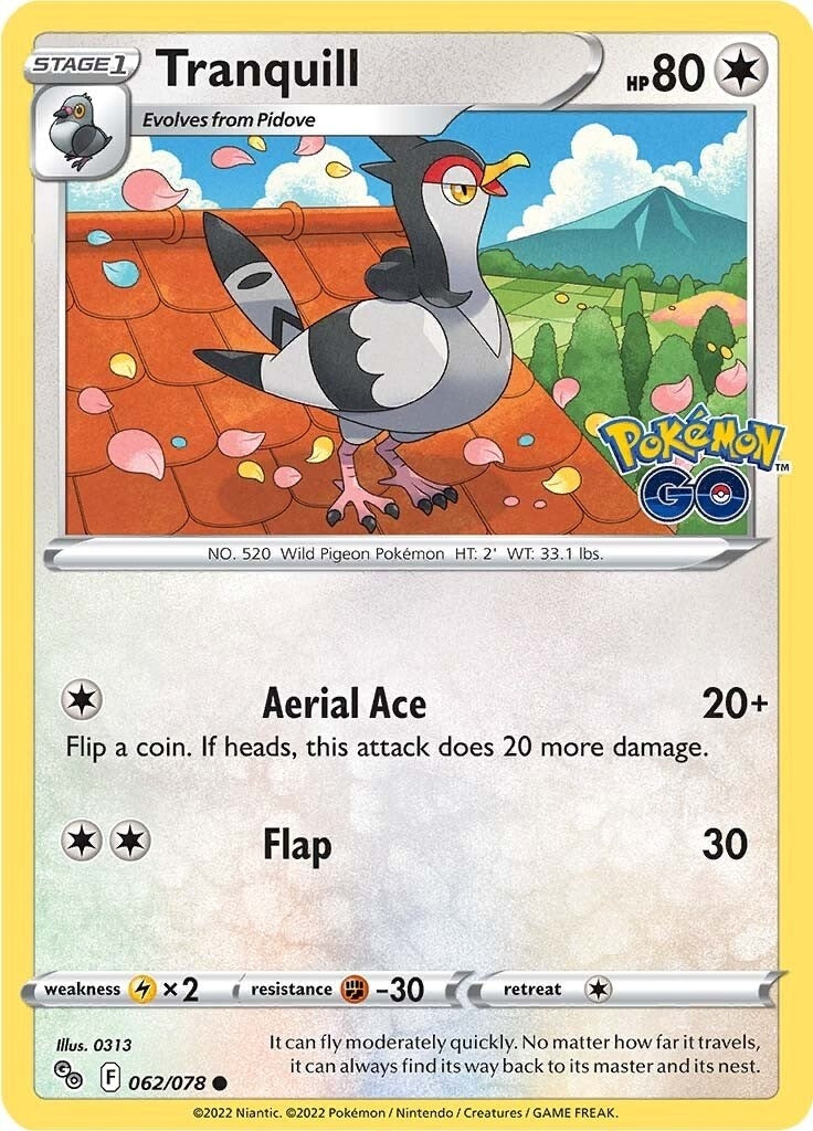 Image for Tranquill (Pokemon GO) (062/078) - Pokemon