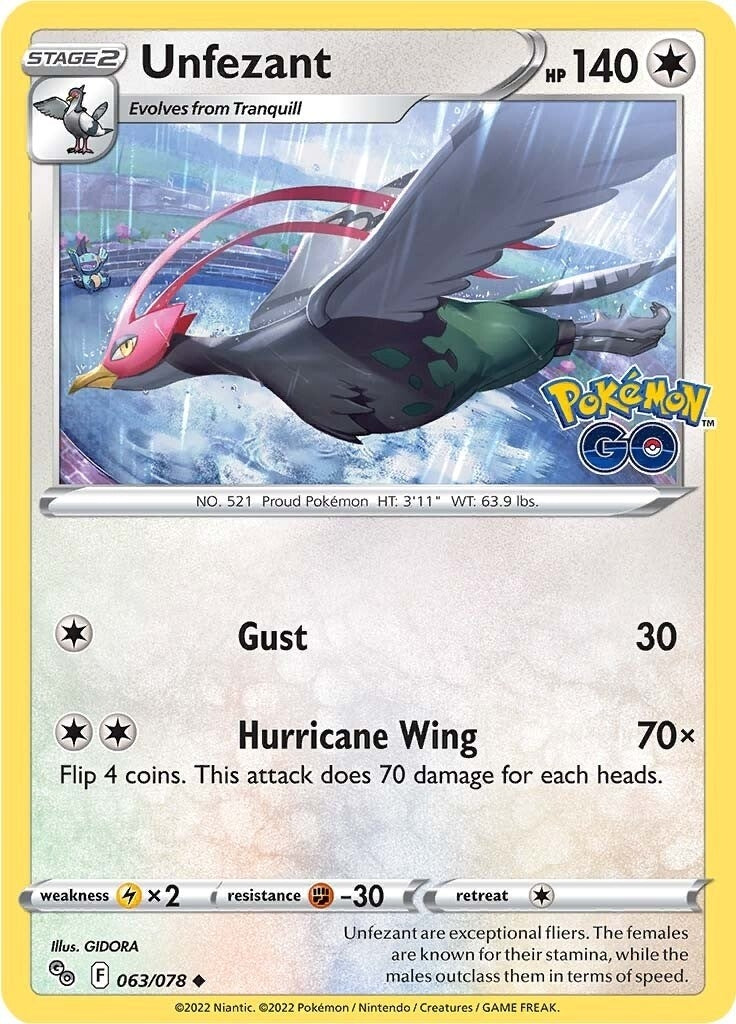 Image for Unfezant (Pokemon GO) (063/078) - Pokemon