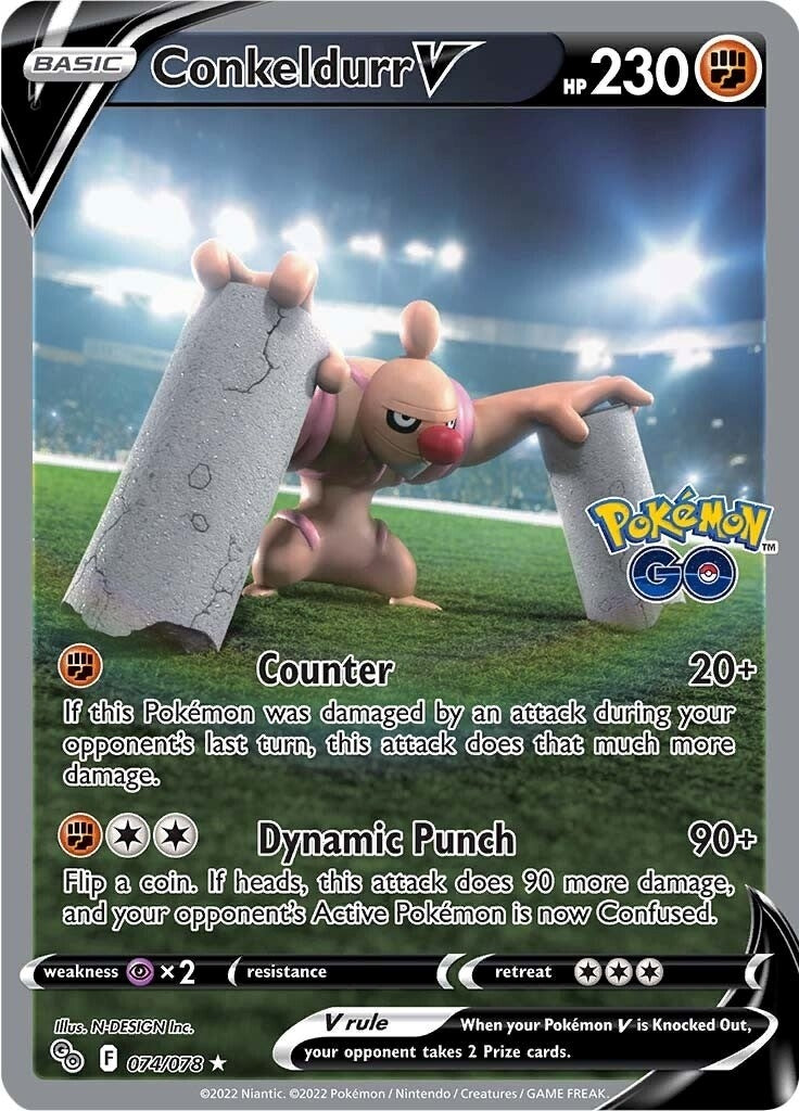 Image for Conkeldurr V (Alternate Full Art) (Pokemon GO) (074/078) - Pokemon