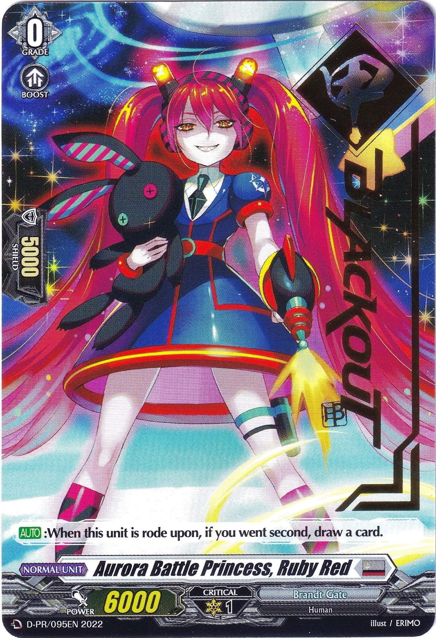 Image for Aurora Battle Princess, Ruby Red (Hot Stamped) (D Promo Cards) (D-PR/095EN 2022) - Cardfight Vanguard