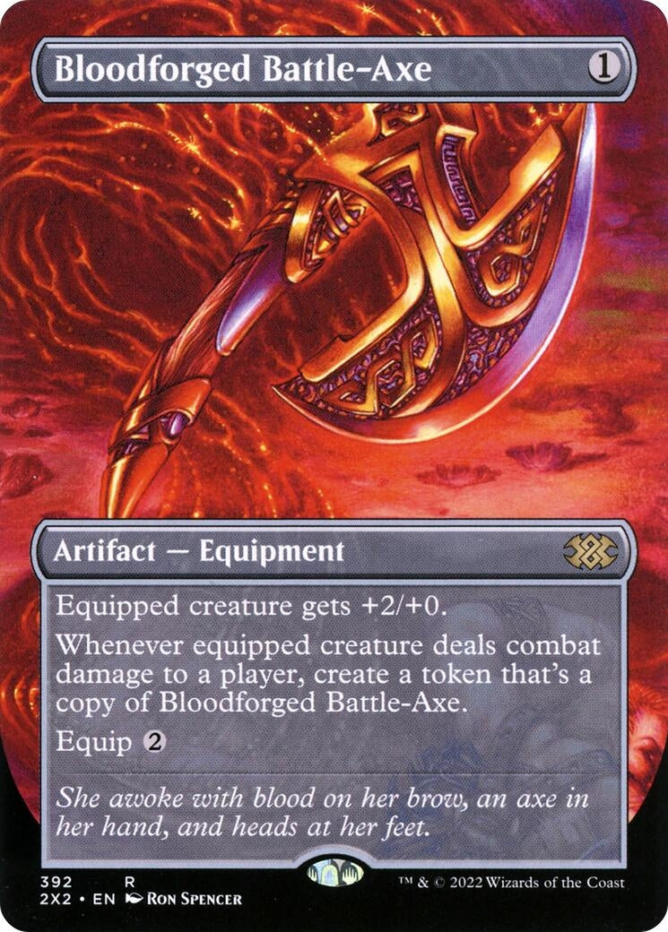 Image for Bloodforged Battle-Axe (Borderless) (Double Masters 2022) (392) - Magic: The Gathering
