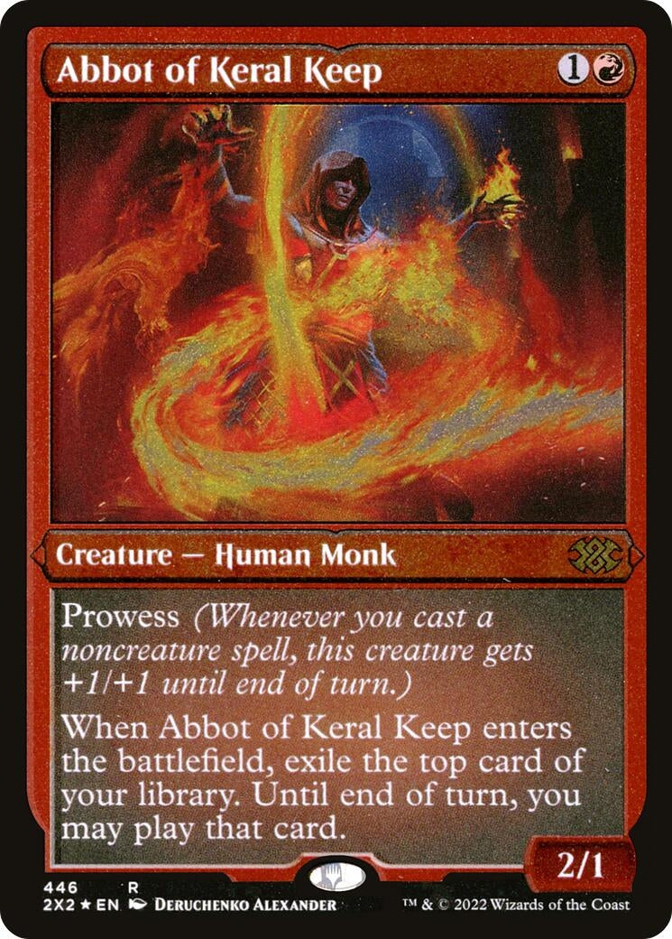Image for Abbot of Keral Keep (Foil Etched) (Double Masters 2022) (446) - Magic: The Gathering