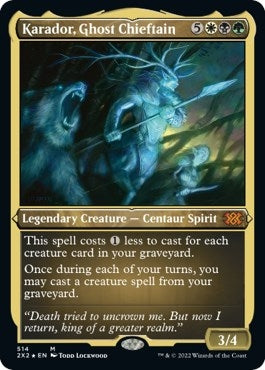 Image for Karador, Ghost Chieftain (Foil Etched) (Double Masters 2022) (514) - Magic: The Gathering