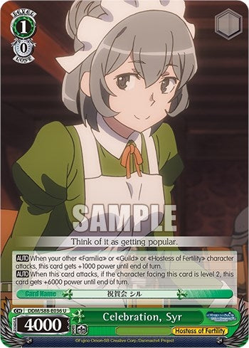 Image for Celebration, Syr (Is it Wrong to Try to Pick Up Girls in a Dungeon?) (DDM/S88-E036 U) - Weiss Schwarz
