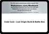 Image for Code Card - Lost Origin Build & Battle Box - Pokemon