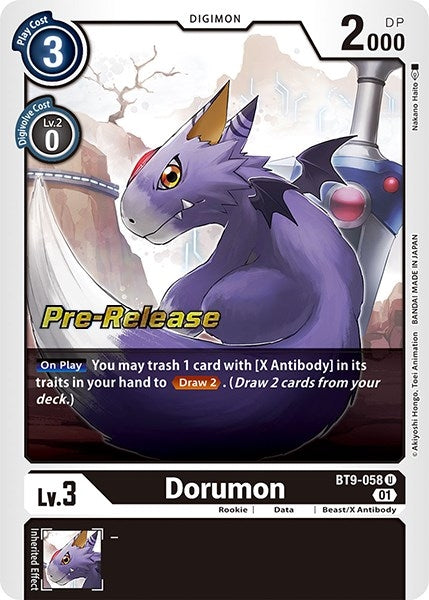 Image for Dorumon (BT09_PR) (BT9-058 U) - Digimon Card Game