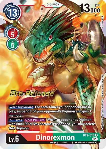 Image for Dinorexmon (BT09_PR) (BT9-018 R) - Digimon Card Game