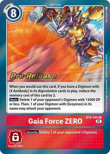 Image for Gaia Force ZERO (BT09_PR) (BT9-095 R) - Digimon Card Game