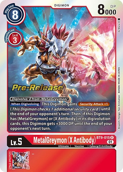 Image for MetalGreymon (X Antibody) (BT09_PR) (BT9-015 R) - Digimon Card Game