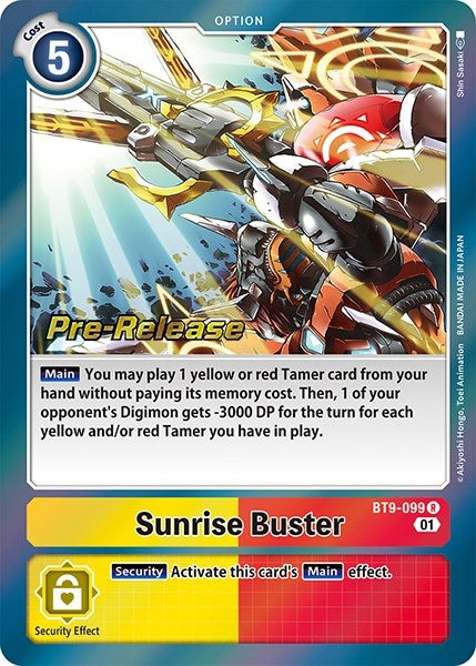 Image for Sunrise Buster (BT09_PR) (BT9-099 R) - Digimon Card Game