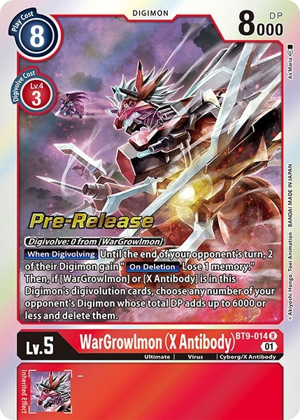 Image for WarGrowlmon (X Antibody) (BT09_PR) (BT9-014 R) - Digimon Card Game