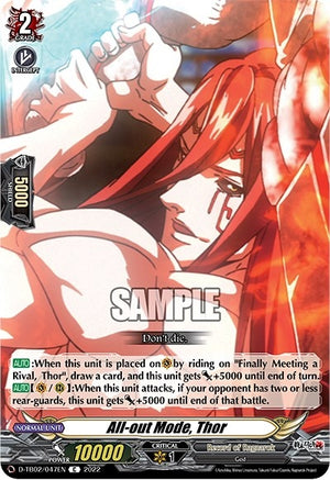 Image for All-out Mode, Thor (D-TB02: Record of Ragnarok) (D-TB02/047EN) - Cardfight Vanguard